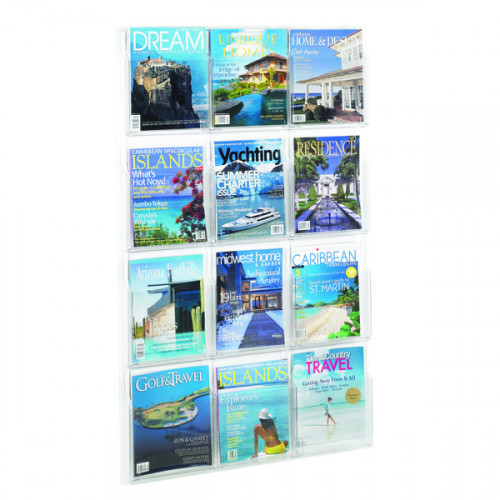 Safco 12 Pocket Deluxe Magazine Presenter (Dimensions: 762 x 51 x 1245mm) 5602CL