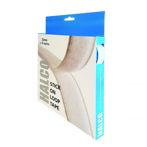 HALCO STICK LOOP ROLL 20MMX10M WHT