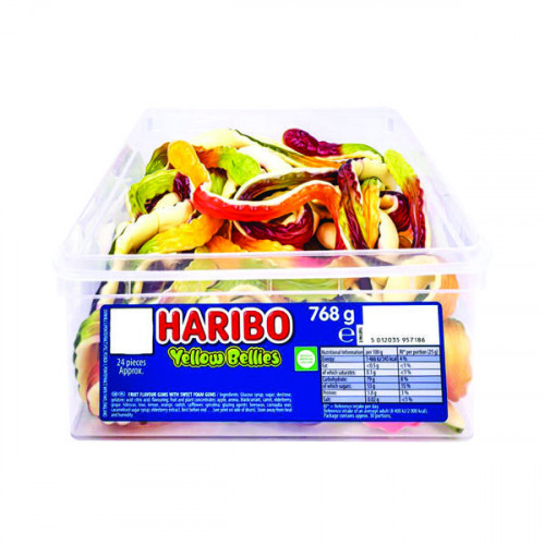 Haribo Giant Yellow Bellies 24 Sweets Tub 096444