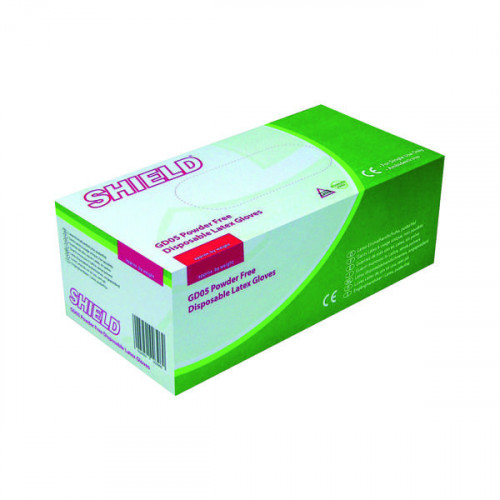 SHIELD P/F LATEX GLOVES S PK1000