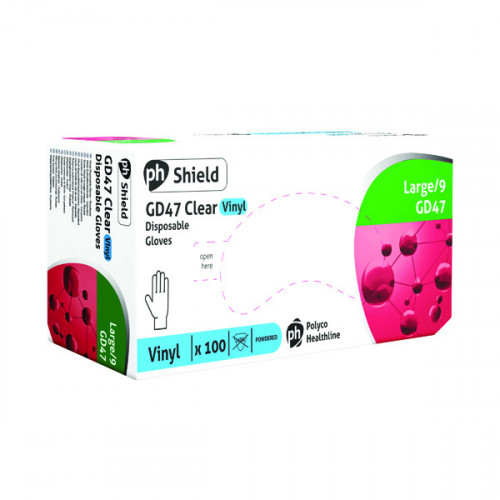 SHIELD PWDR VINYL GLOVES L P100 GD47