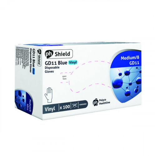 SHIELD PWDR VINYL GLOVES M P100 GD11