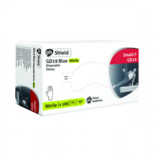 SHIELD PF NITRILE GLOVES S P100 GD19