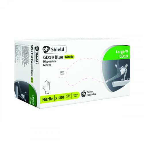 SHIELD PF NITRILE GLOVES L P100 GD19