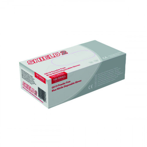 SHIELD BLU PF NITR GLOVES XL PK100