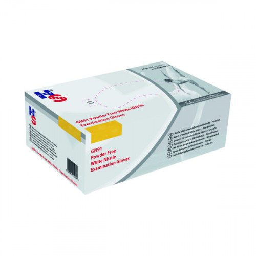 Handsafe Nitrile Powder Free Gloves Large White (Pack of 2000) GN92L