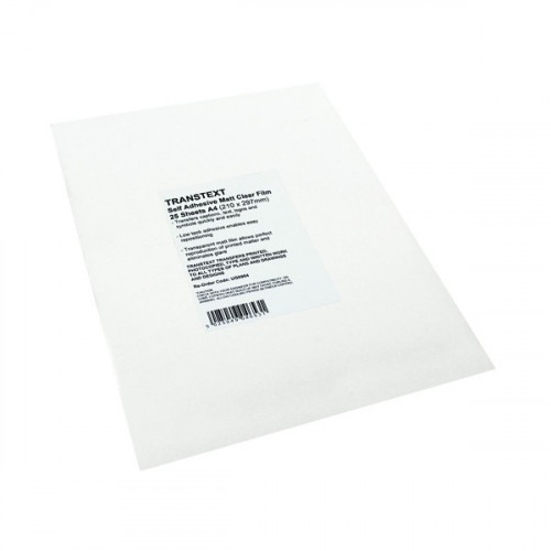 Transtext Self-Adhesive Clear A4 Film 210mmx297mm (Pack of 25) UG6904