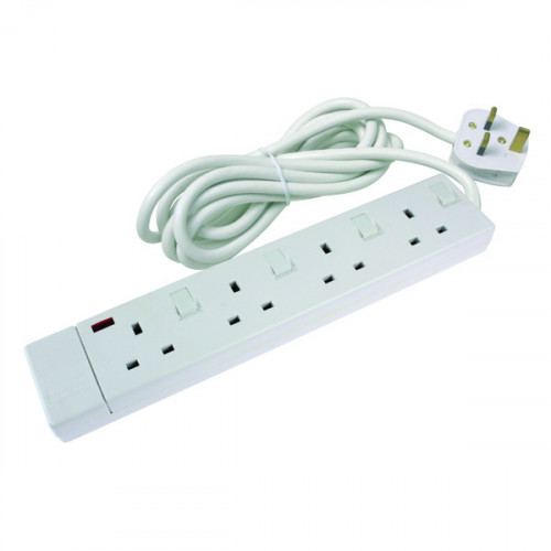 CED 4-WAY EXTENSION LEAD WHITE