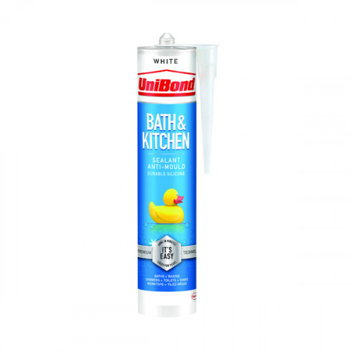 UniBond Bathroom and Kitchen Sealant Cartridge White 280ml 2652145
