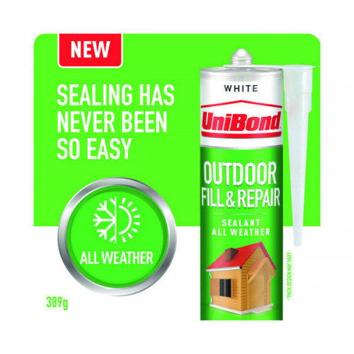 UniBond Outdoor Fill and Repair Cartridge White 280ml 2652146