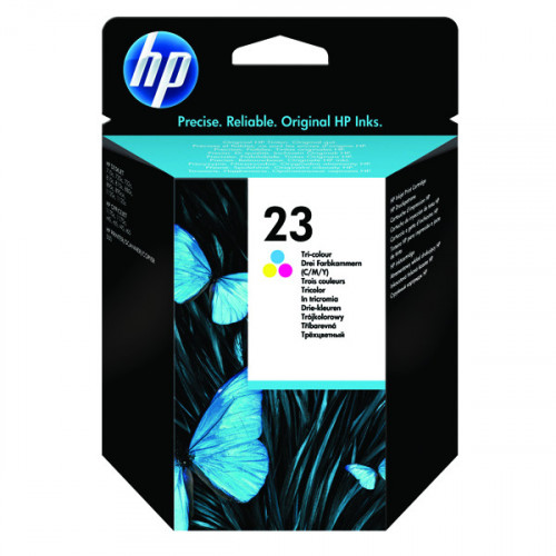 HP 23 Cyan/Magenta/Yellow Inkjet Cartridge (640 page capacity) C1823D