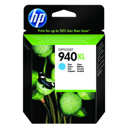 HP 940XL High Yield Cyan Inkjet Print Cartridge C4907AE