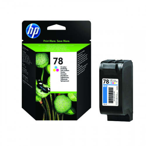 HP 78 Cyan/Magenta/Yellow Inkjet Cartridge (Capacity: 19ml) C6578D