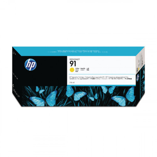 HP 91 Yellow Inkjet Cartridge (Standard Yield, 775ml) C9469A