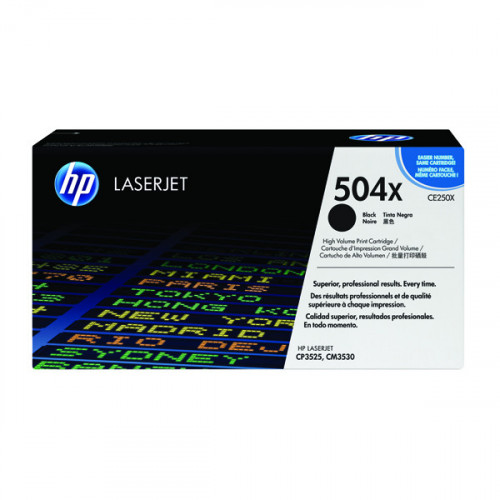HP 504X Black High Yield Laserjet Toner Cartridge CE250X