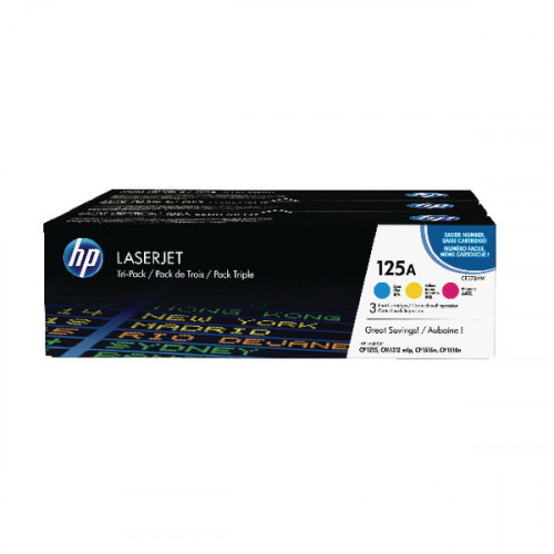 HP 125A Cyan/Yellow/Magenta Laserjet Toner Cartridges (Pack of 3) CF373AM
