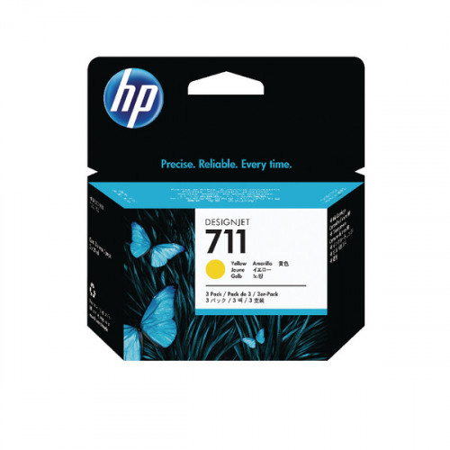 HP 711 YELLOW INK CART CZ136A PK3