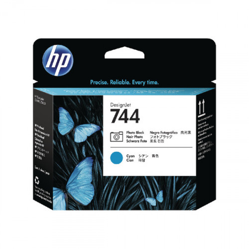 HP 744 Photo Black and Cyan Printhead F9J86A