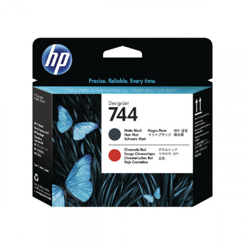 HP 744 Matte Black and Red Printhead F9J88A