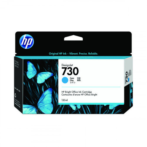 HP 730 130ml Cyan DesignJet Ink Cartridge (Capacity: 130ml) P2V62A