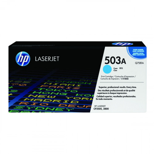 HP 503A Cyan Laserjet Toner Cartridge Q7581A