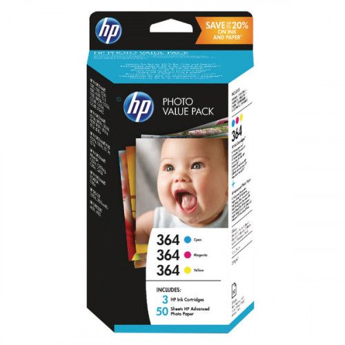 HP 364 Photosmart Photo Value (Pack of 50) Sheets 10x15cm T9D88EE