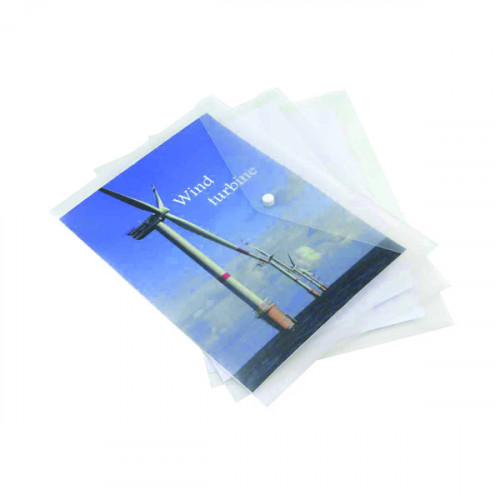 Rapesco Eco Popper Wallet A4 Plus Clear (Pack of 5) 1040