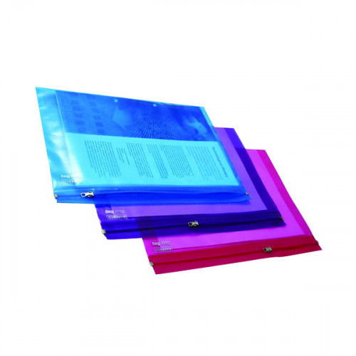 Rapesco Zippi Bags Metal Zip A4 Plus Assorted (Pack of 25) 0798