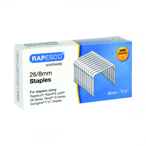 RAPESCO STAPLES 8MM 26/8 PK5000