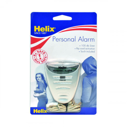 Helix Personal Attack Alarm With Torch Silver PS2070