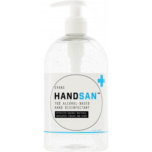 Evans Handsan Hand Sanitiser Pump Bottle per 500ml (A051FEV)