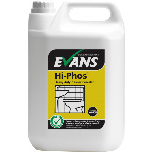 Evans Hi-Phos Toilet Cleaner & Descaler (S/S and Porcelain) per 5Ltr (A072EEV2)