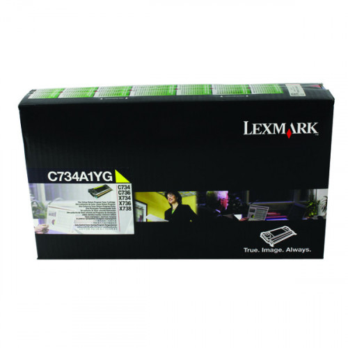 Lexmark Yellow Return Program Toner Cartridge C734A1YG