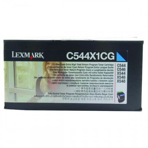 Lexmark C544 Cyan Extra High Yield Return Program Toner 0C544X1CG