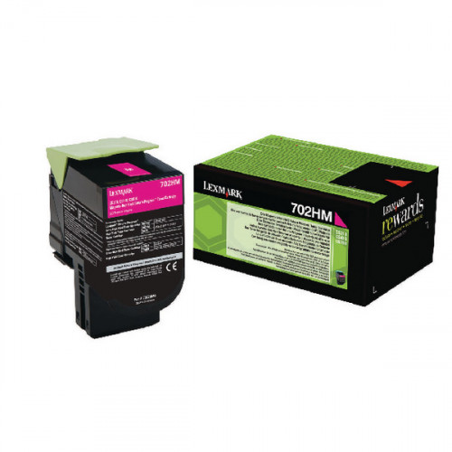 Lexmark 702HM Magenta High Yield Toner Cartridge 70C2HM0