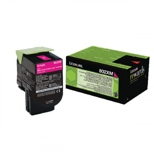 Lexmark 802XM Magenta Extra High Yield Toner Cartridge 80C2XM0