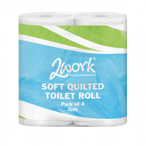 2WORK QUILTED TOILET ROLL 3-PLY PK40