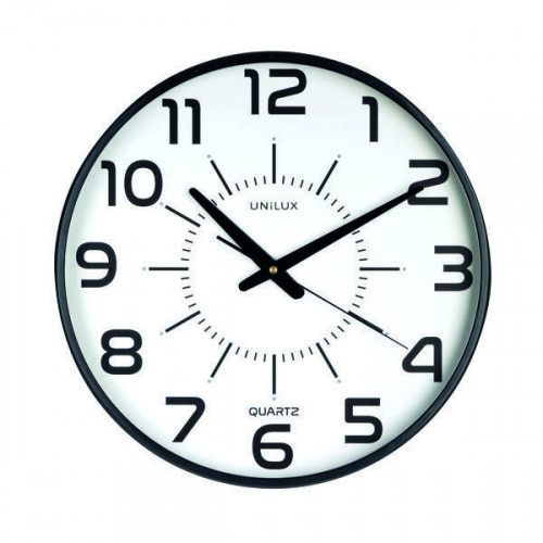 UNILUX MAXI POP BATTERY CLOCK BLACK