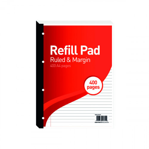 Hamelin 8mm Ruled/Margin Refill Pad A4 400 Sheet (Pack of 5) 400127670