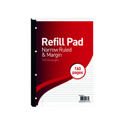 Hamelin 6mm Ruled/Margin Refill Pad A4 80 Sheet (Pack of 5) 400127710