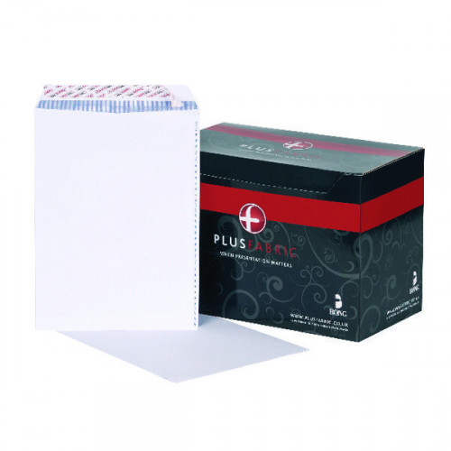 Plus Fabric C4 Envelope Pocket Peel and Seal 120gsm White (Pack of 125) D10303