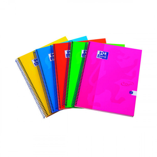 Oxford Touch Wirebound Hardback Notebook A4 Assorted (Pack of 5) 400109986