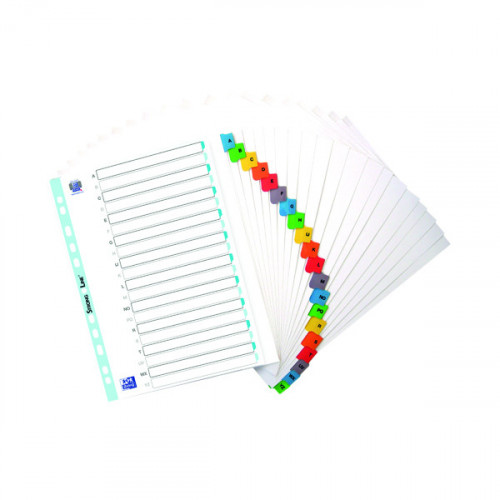 Oxford A-Z Index 20 Tab Strongline A4+ Assorted 100204603