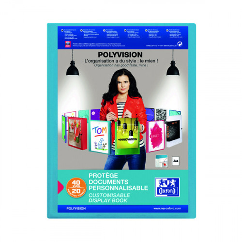 Oxford Display Book 20 Pocket PP A4 Blue 100206087