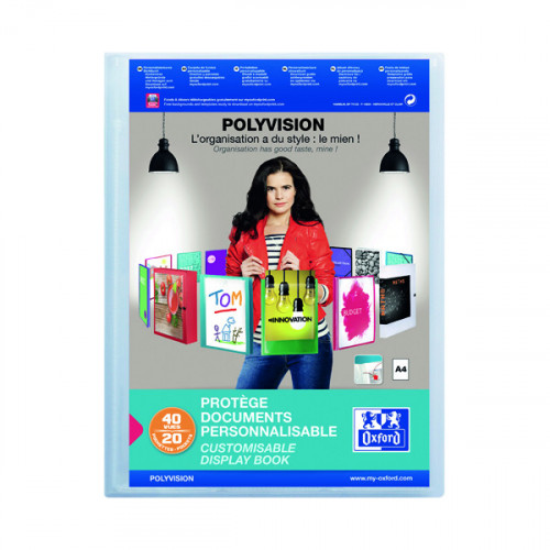 OXFORD DISPLAY BK 20PKT A4 PP CLR