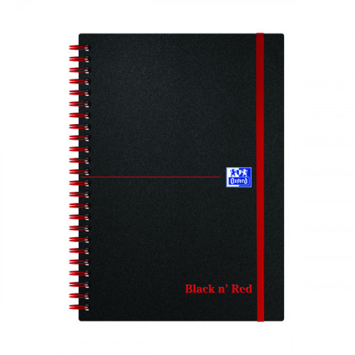 BLACK N RED PP ELAST NOTEBOOK A5 PK5