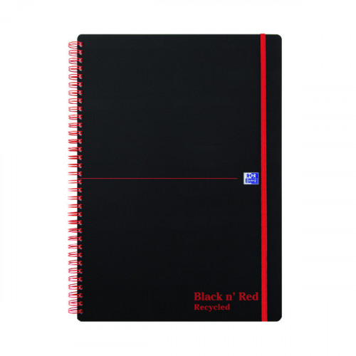 Black n' Red Recycled Polypropylene Wirebound Notebook 140 Pages A4 (Pack of 5) 846350973