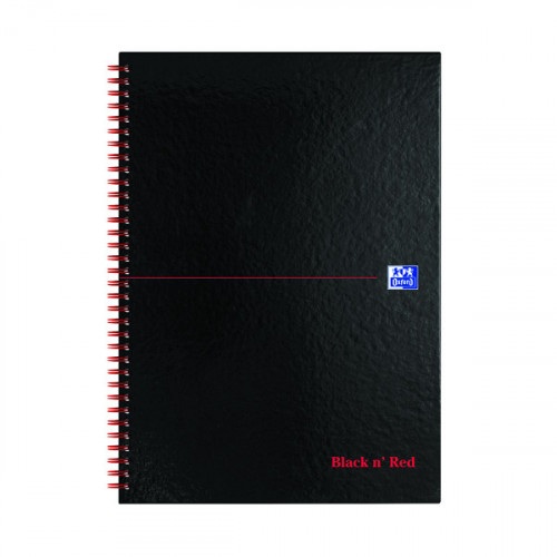BLACK N RED HB WIRE SQ NOTEBK A4 PK5