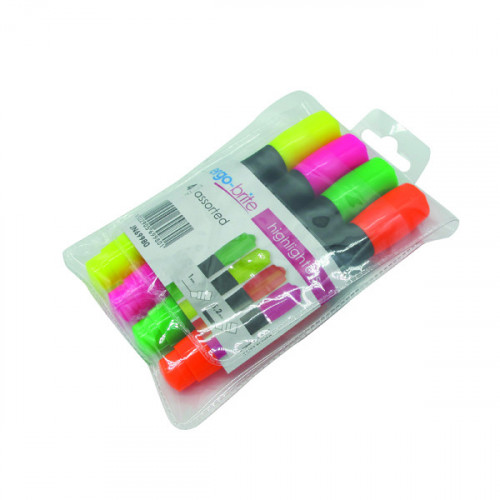 5 STAR E/BRITE HIGHLIGHTERS ASST PK4