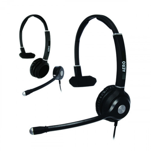 JPL Radius Aero 2-in1 Convertible Monaural Headset And Microphone Headband NC Bundle AEROMONBUNDLE